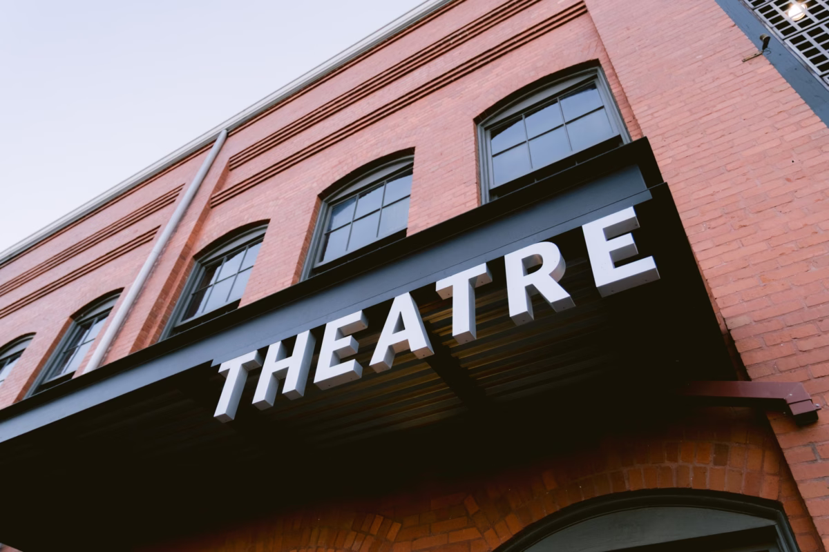 Theatre building exterior at Armature Works wedding venue in Tampa photographed by Ashley Izquierdo Photography