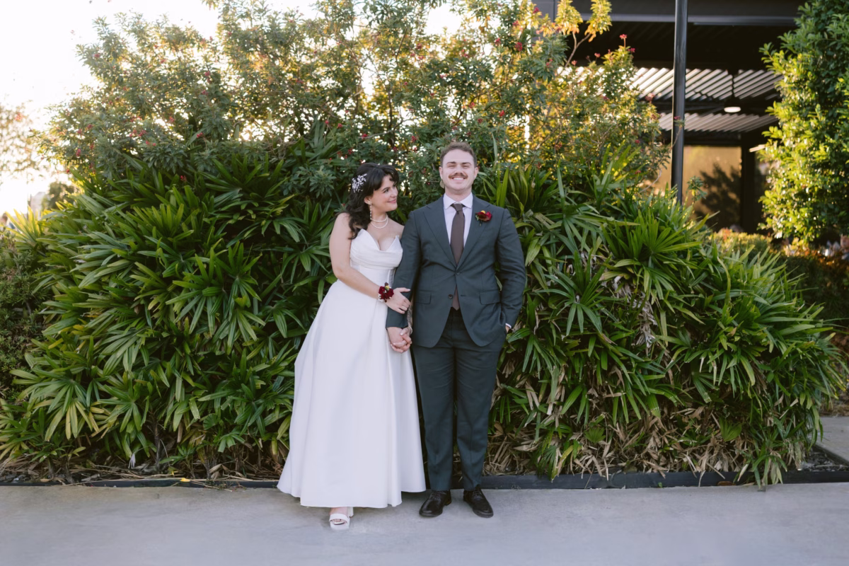 Bride and groom portrait at Armature Works wedding venue in Tampa photographed by Ashley Izquierdo Photography